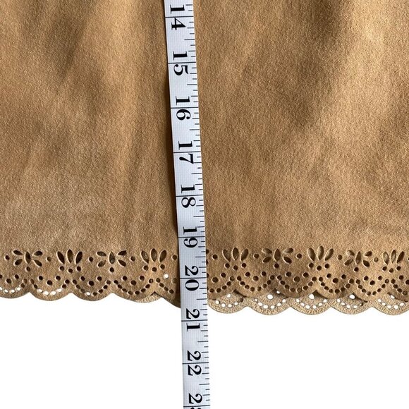 Real Clothes Saks Fifth Avenue Suede Leather Pencil Skirt Sz 6 - Picture 8 of 8